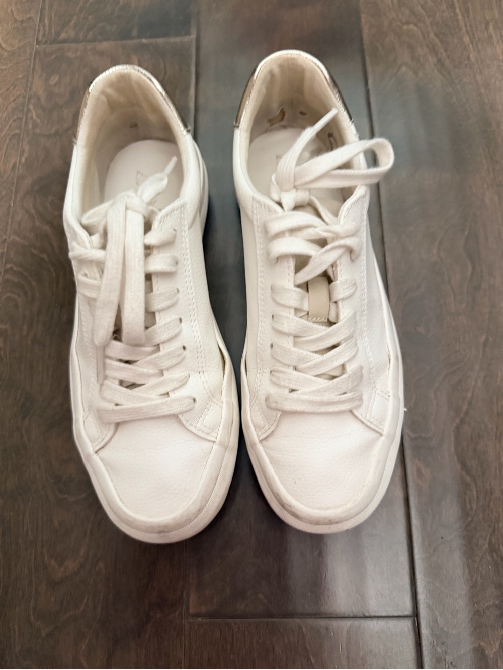 Zara White Leather Low-Top Sneakers - Picture 1 of 6